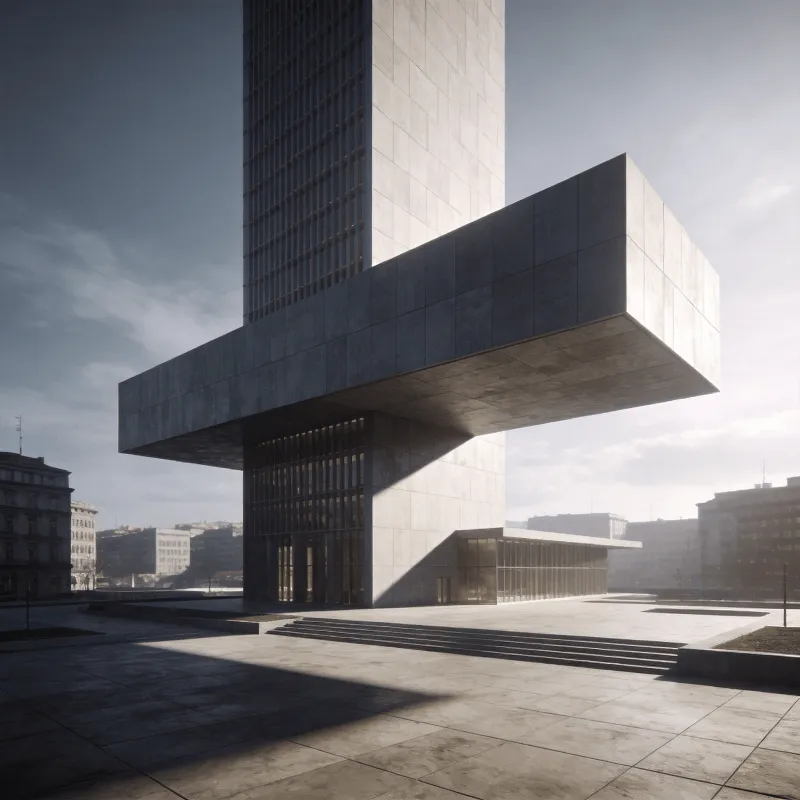 Tower in Urban plaza