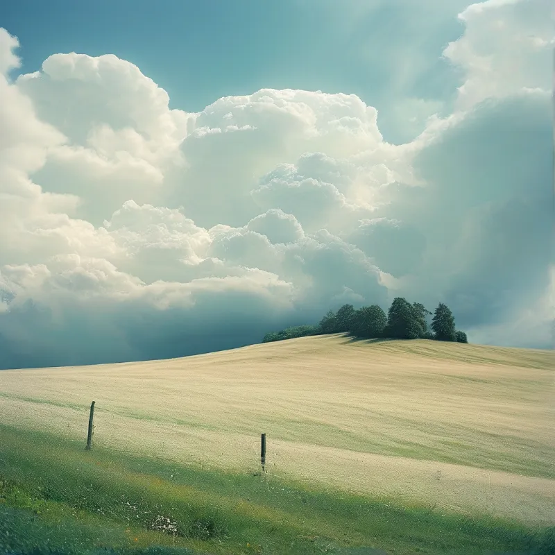 Dramatic Sky Over Fields
