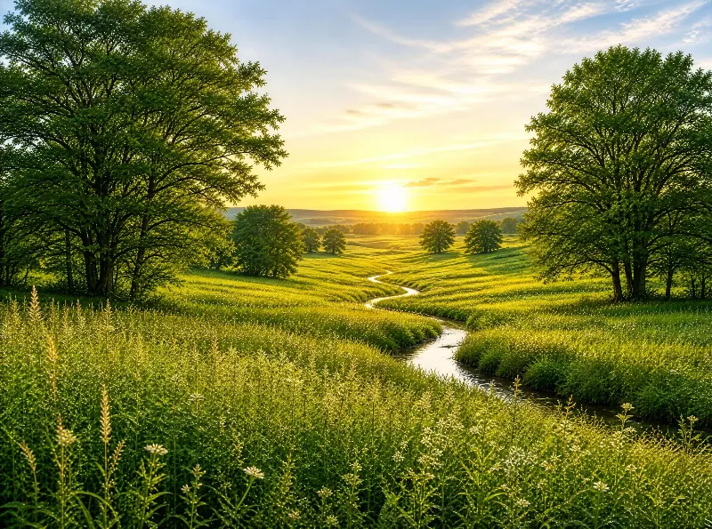 Serene Landscape at Sunset
