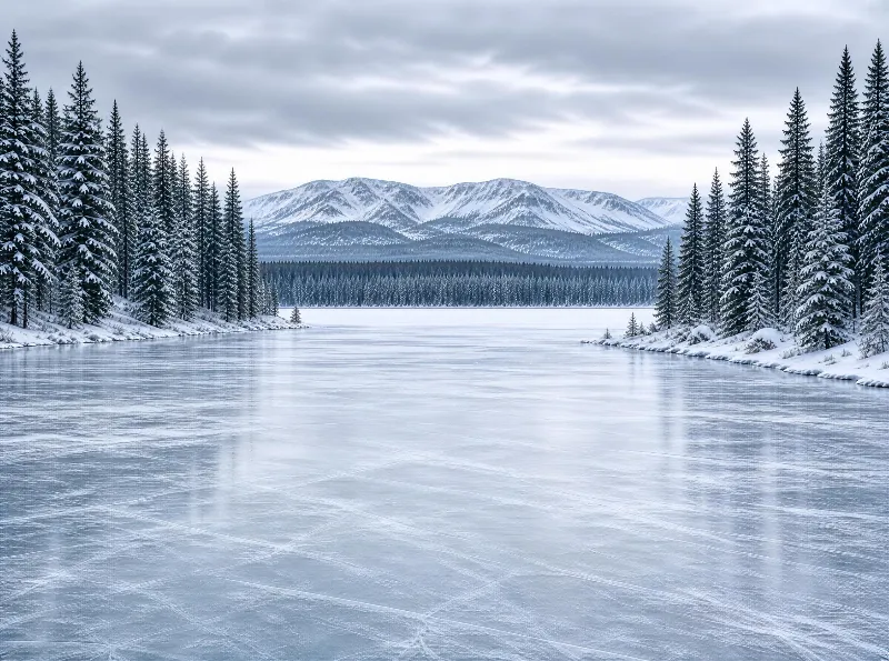 Frozen Lake Winter Landscape
