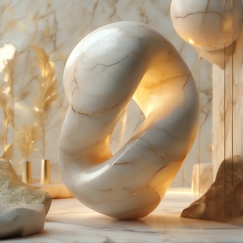 Golden Marble Sculpture