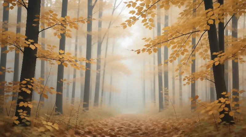 Misty Autumn Forest