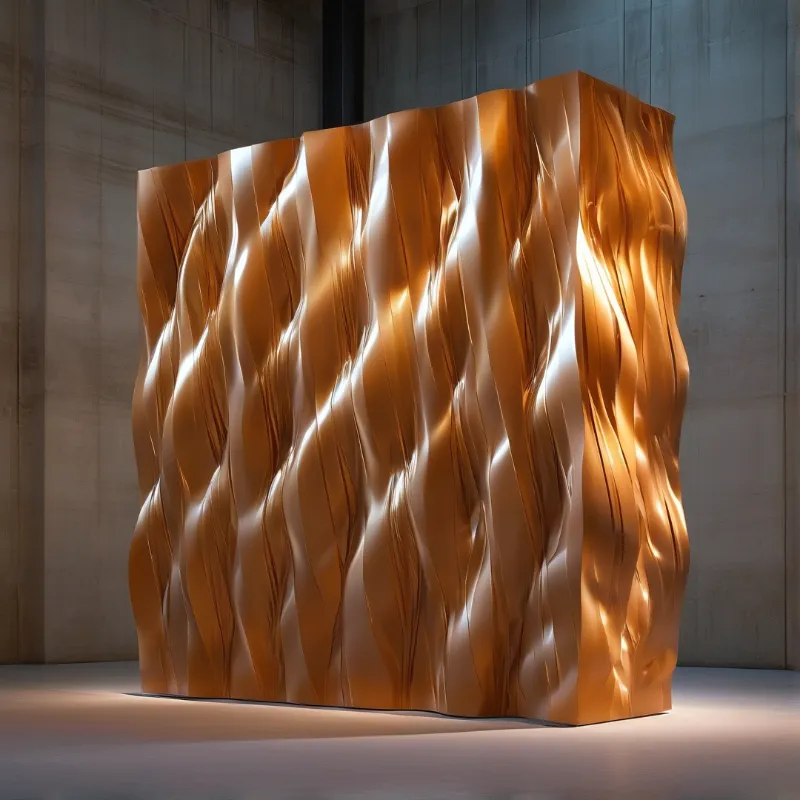 Flowing Golden Sculpture
