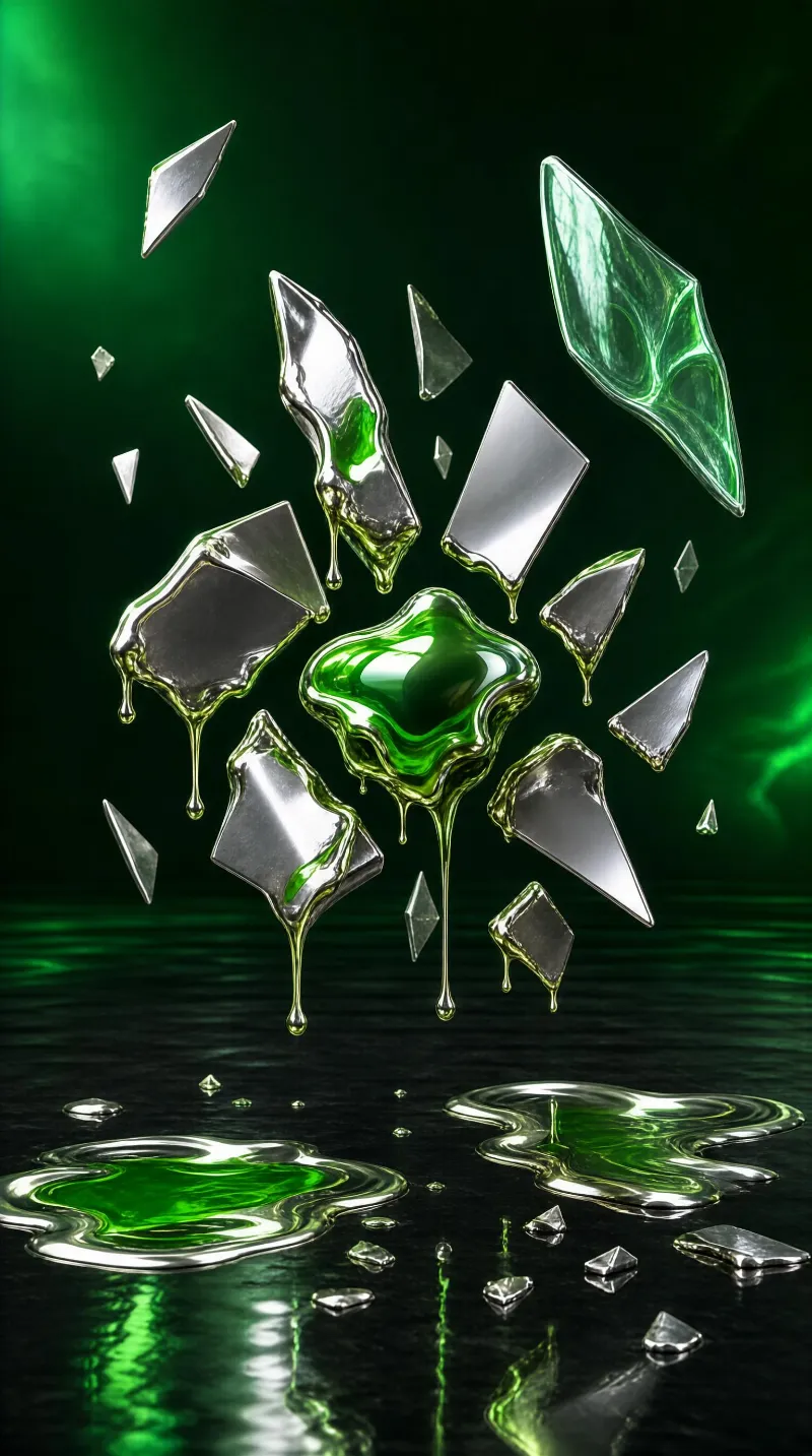 Abstract Liquid Metal Art