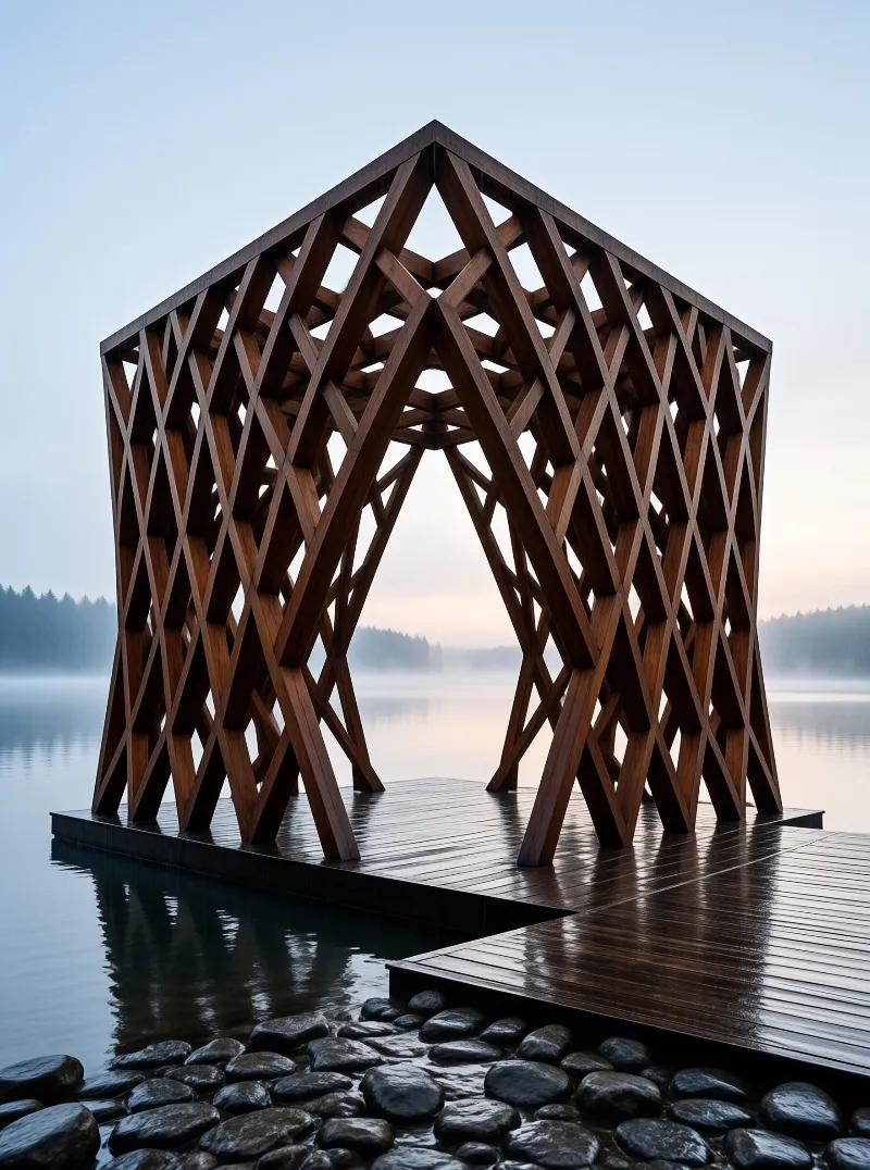 Geometric Wooden Pavilion