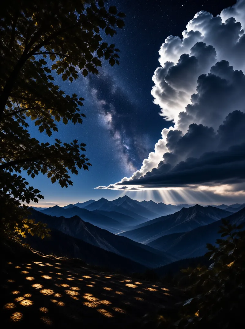 Starry Night Over Mountains
