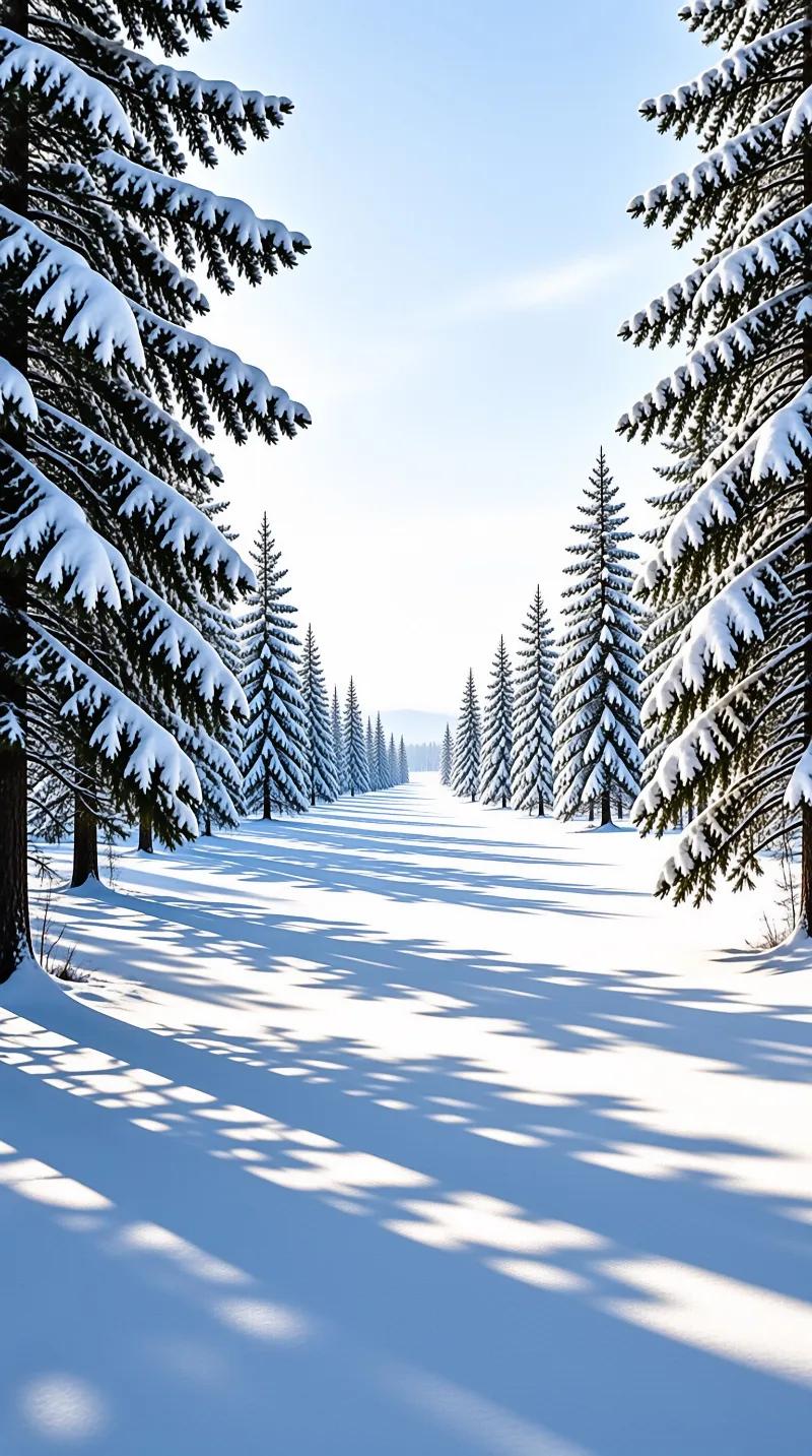 Snowy Forest Path