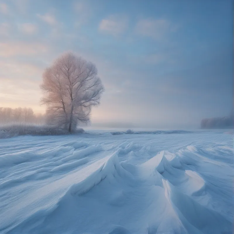 Solitary Tree in Snow