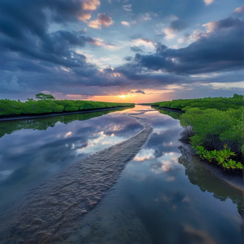 Mangrove River at Sunset