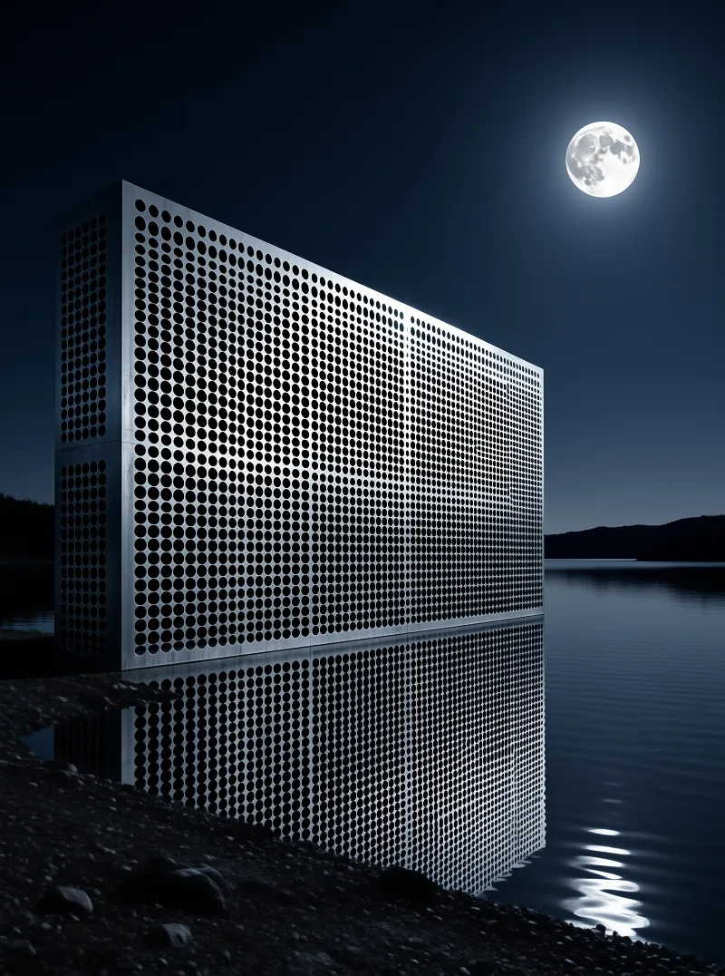Metal Monolith Under the Moon