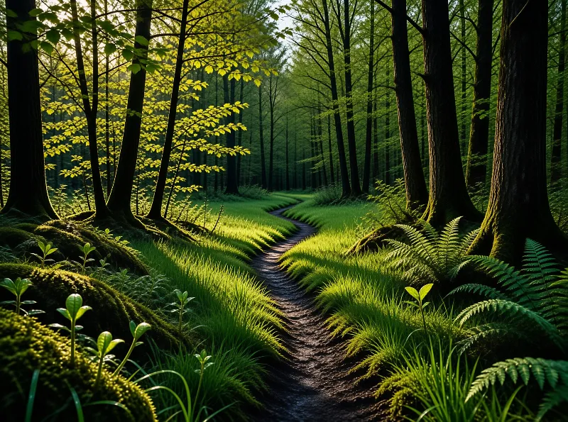 Sunlit Forest Path