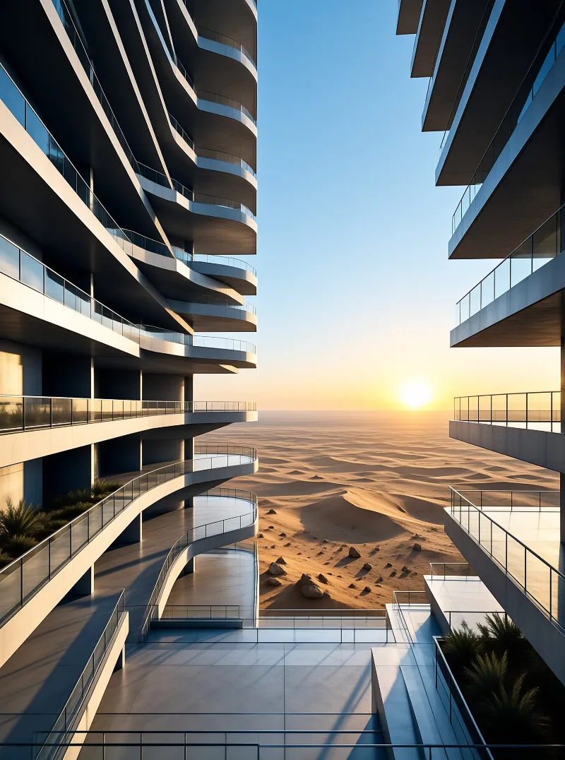 Modern Architecture Over Desert