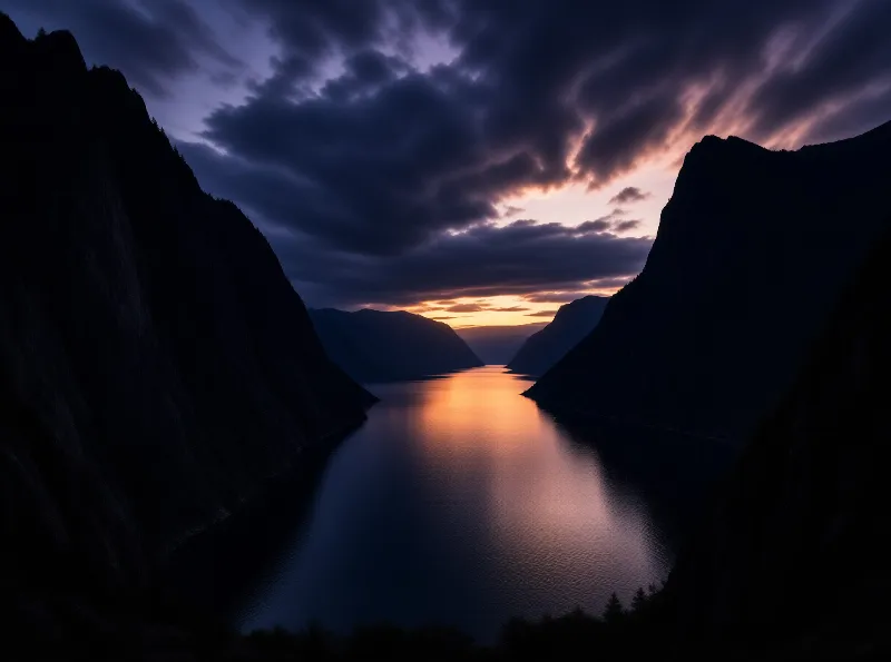 Fjord at Sunset
