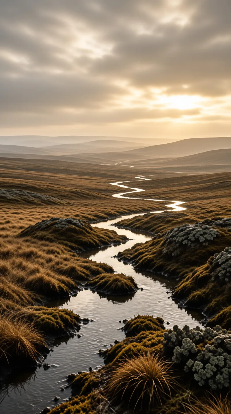Winding River at Sunset