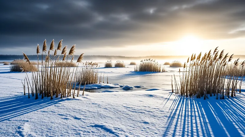 Winter Sunset Landscape