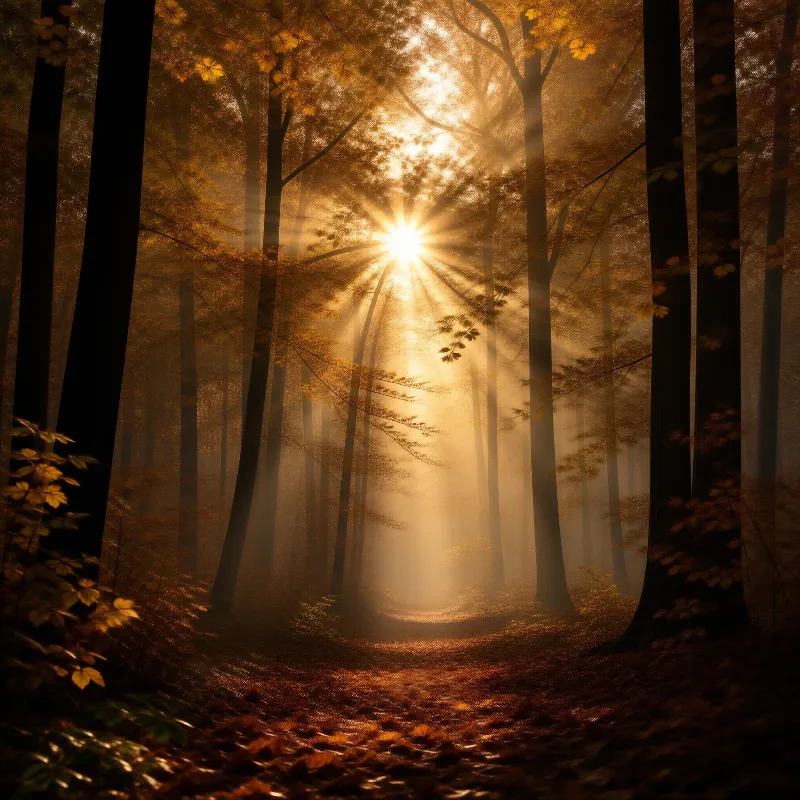 Autumn Forest Sunlight