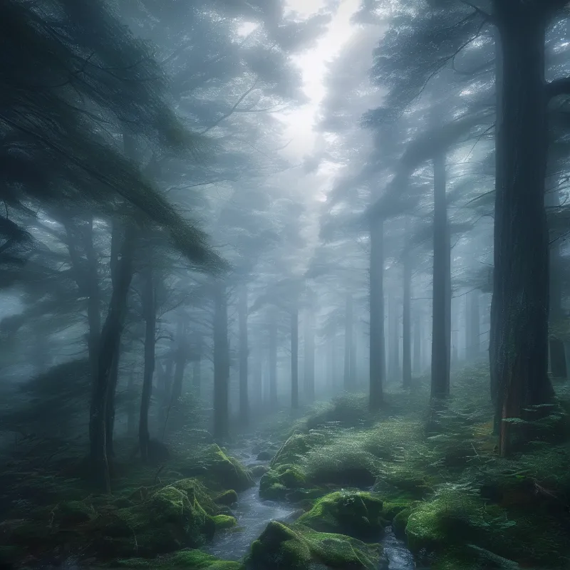 Misty Forest Stream