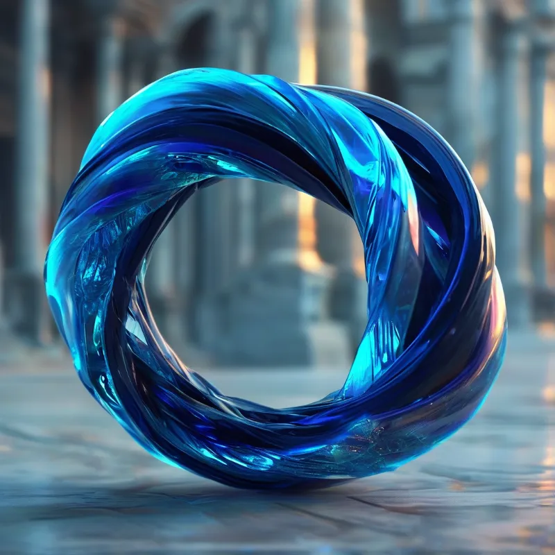 Abstract Blue Glass Ring