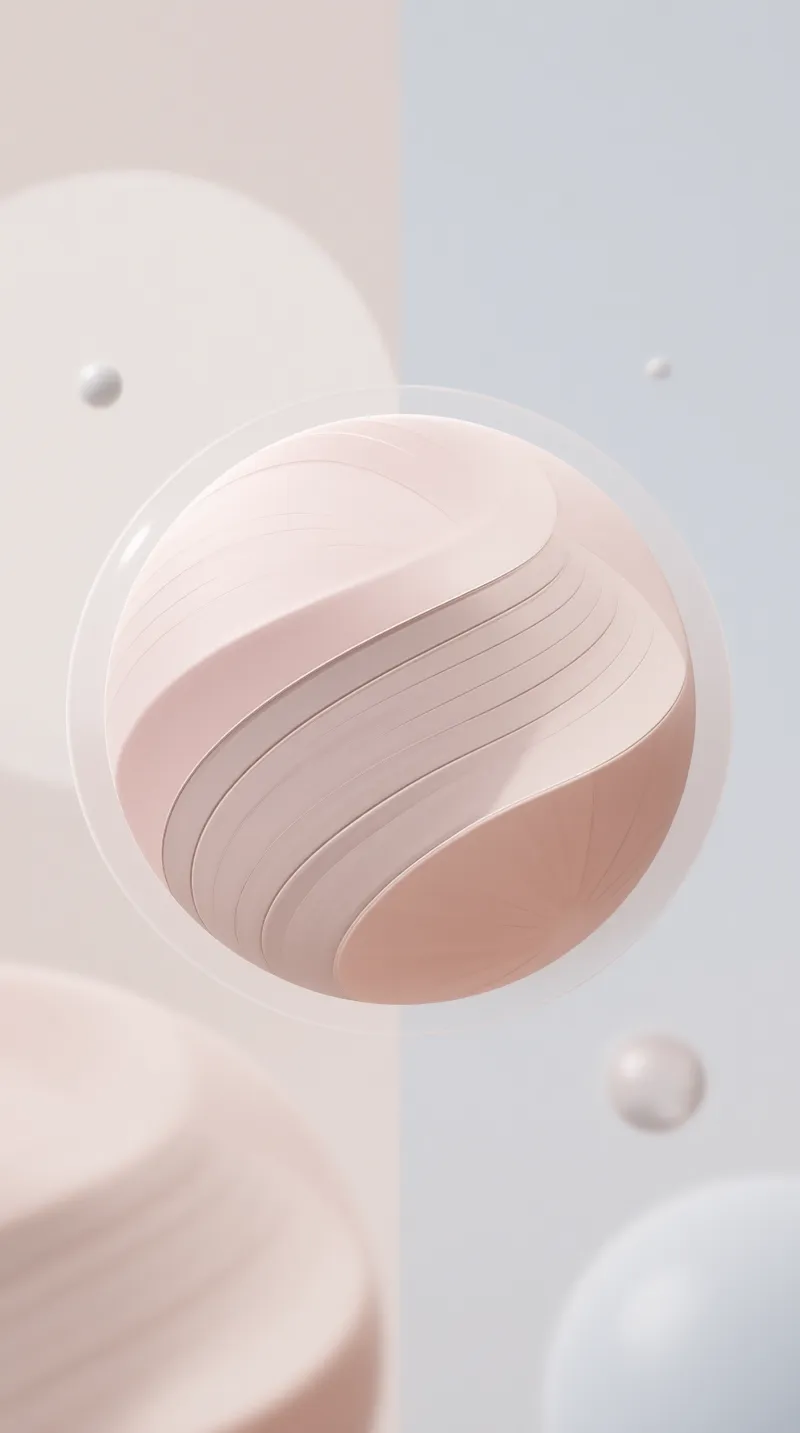 Abstract Pink Sphere in Glass Bubble