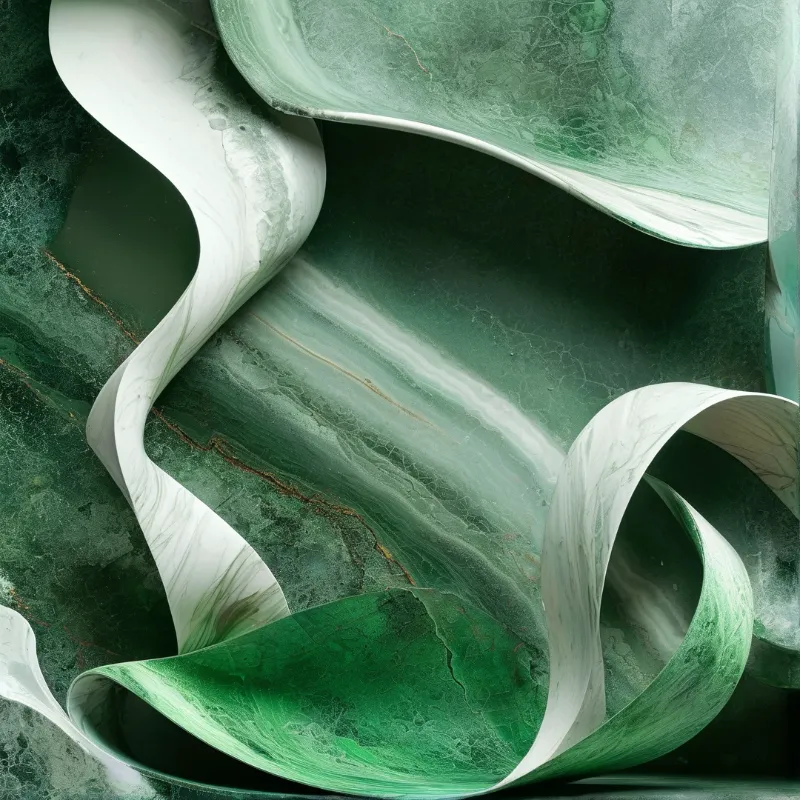 Abstract Green Marble Flow