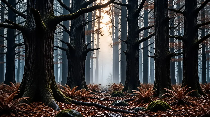 Misty Forest Sunrise