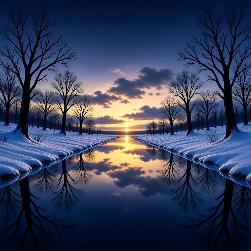 Snowy River Sunset Reflection