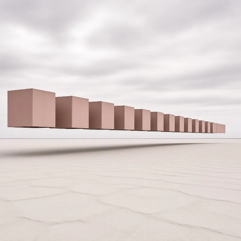 A Row of Floating Cubes