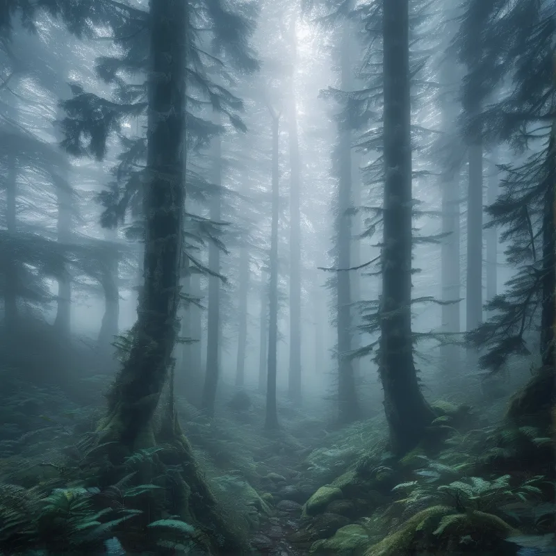 Misty Old Growth Forest