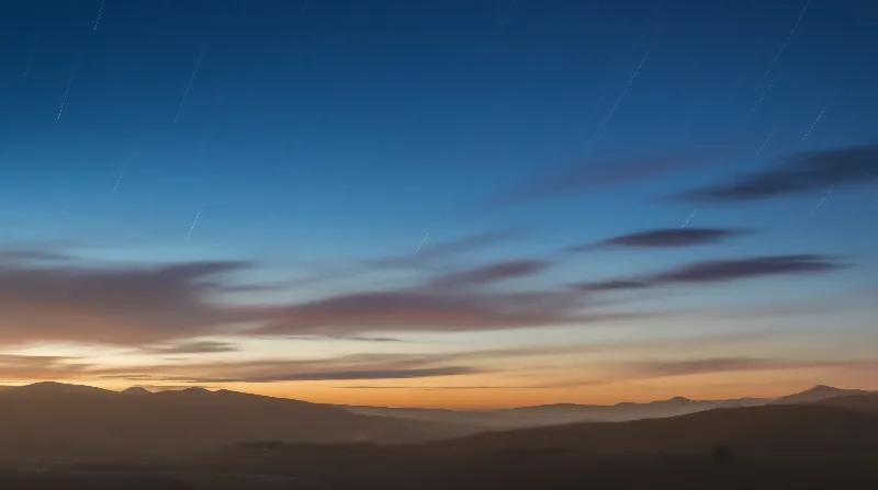 Star Trails Over Mountains