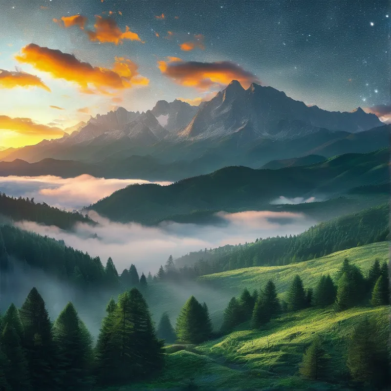 Mountain Sunrise Landscape