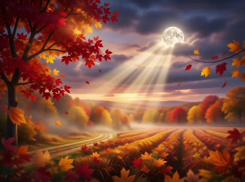 Autumn Moonlight Landscape