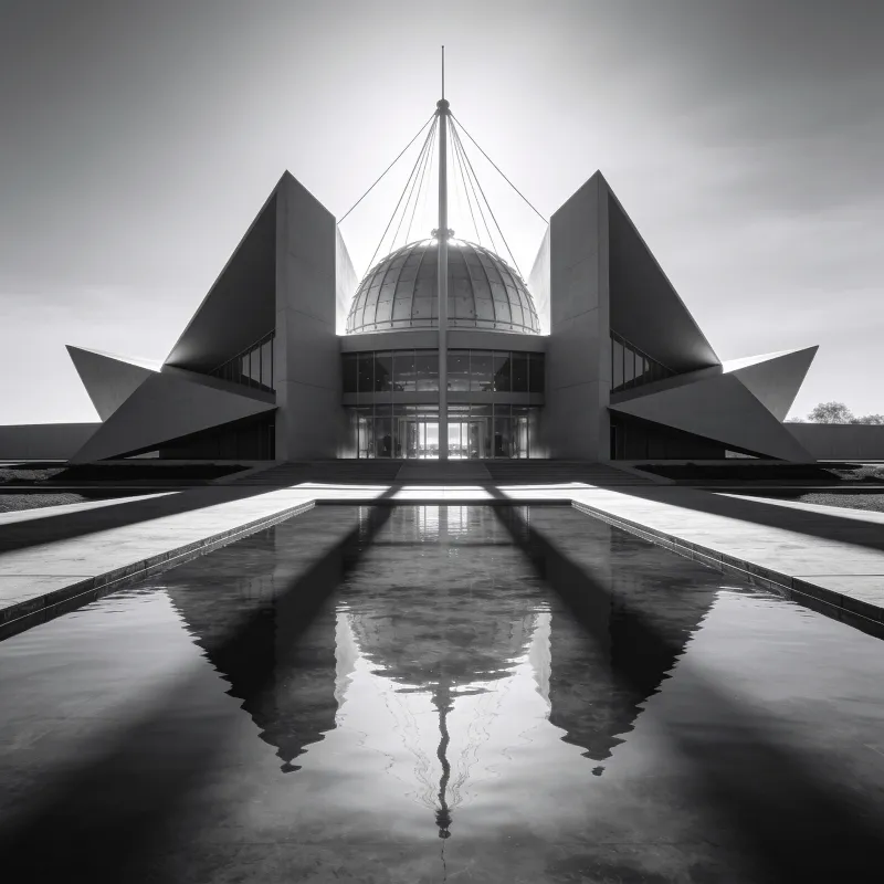Observatory with Tensile Structure — Reflecting Pool
