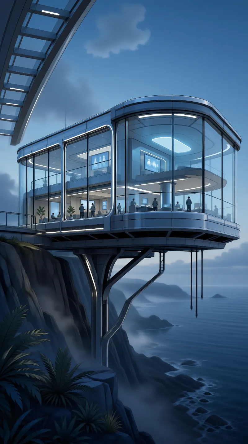 Futuristic Cliffside Pavilion