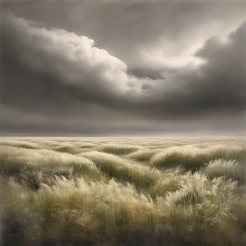 Field Under Dramatic Clouds