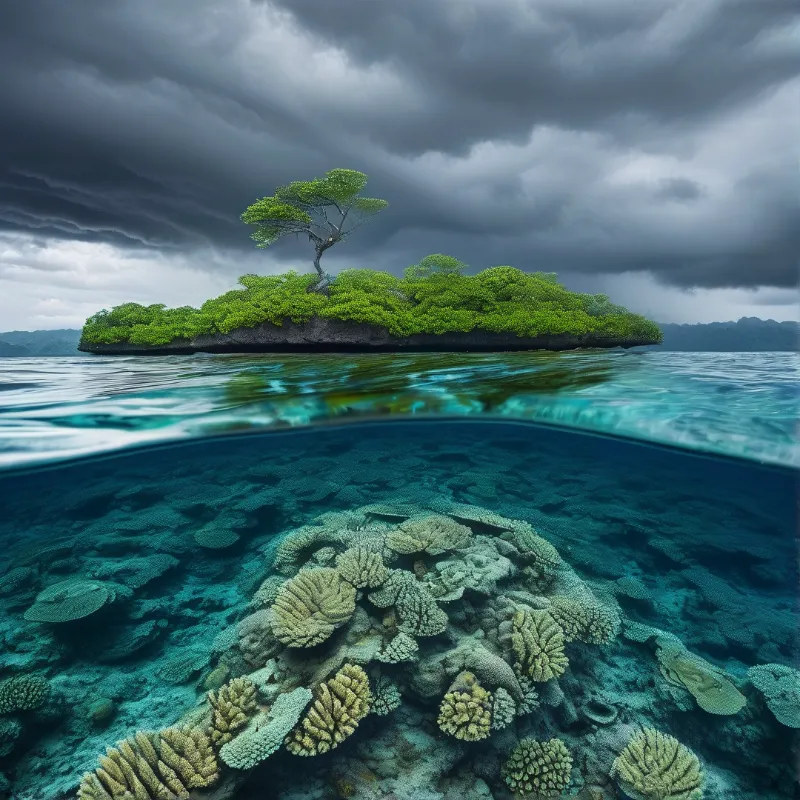Lush Island and Coral Reef
