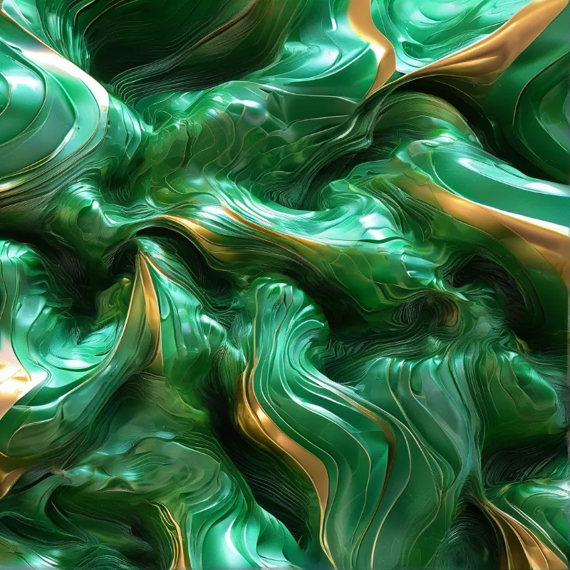 Abstract Green Gold Fluid