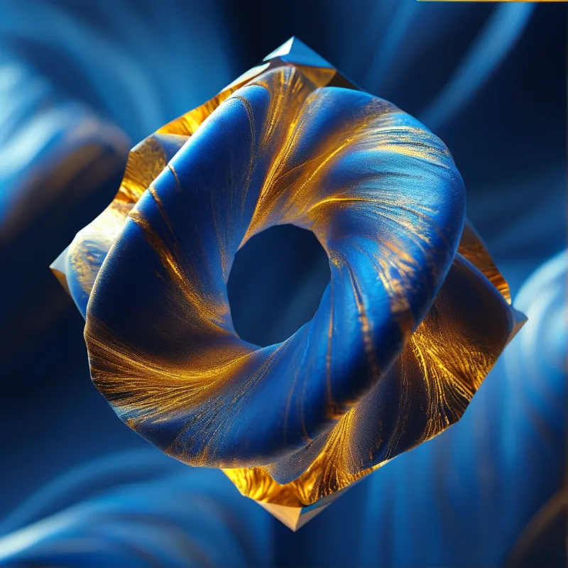 Abstract Blue Gold Torus