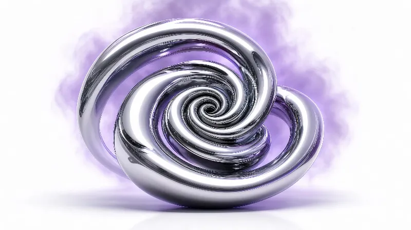 Chrome Spiral Torus Sculpture