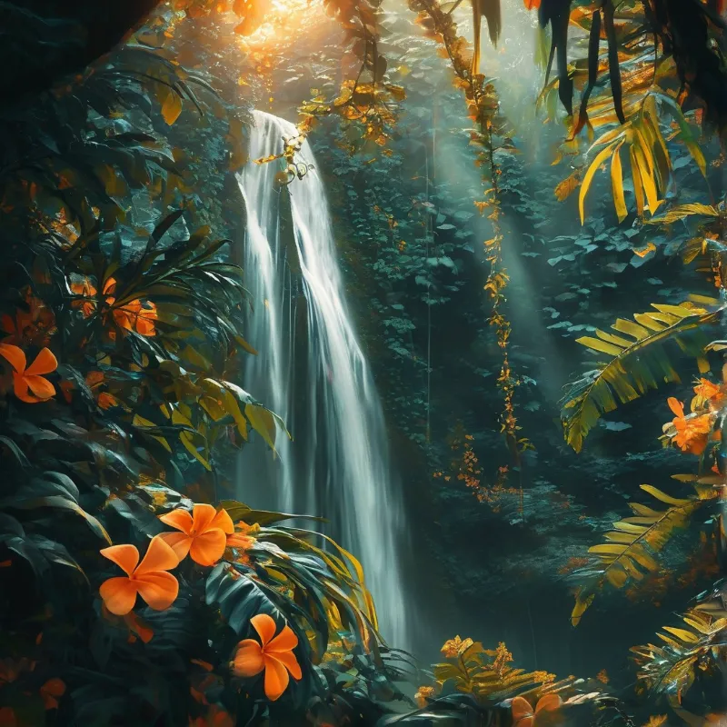Mystical Jungle Waterfall