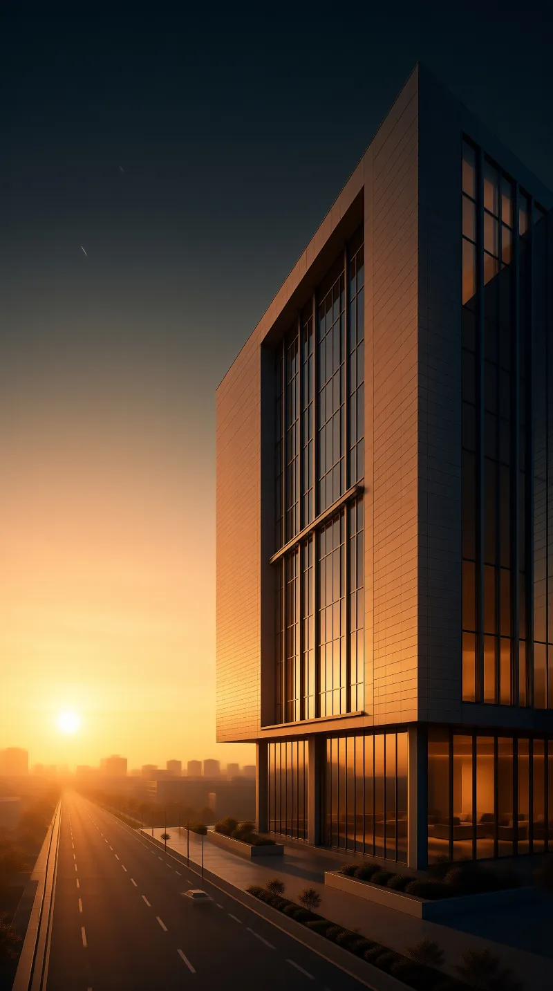 Modern Tower at Golden Hour