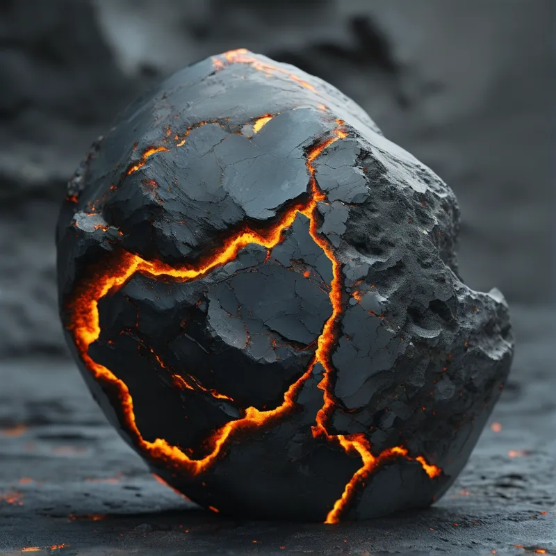 Glowing Meteorite Rock