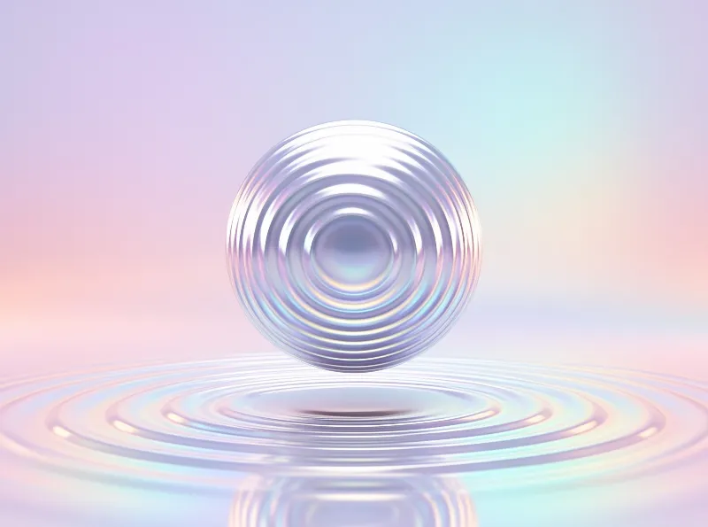 Pastel Iridescent Floating Orb