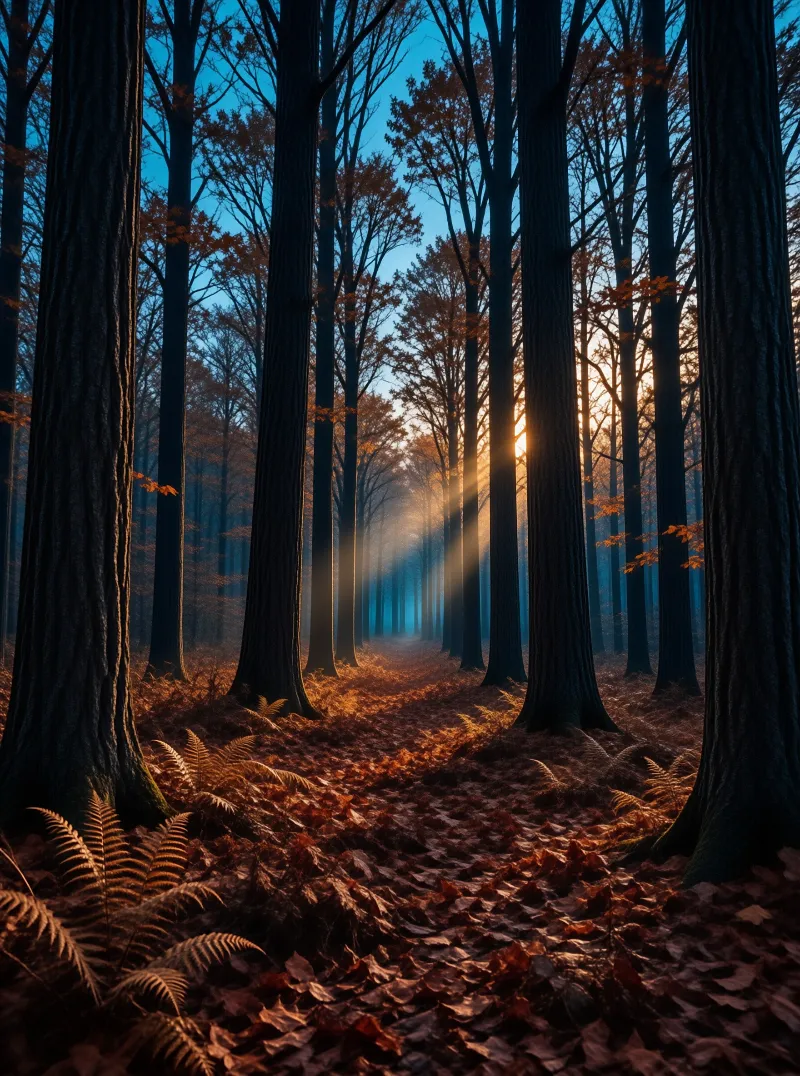 Misty Forest Sunbeams