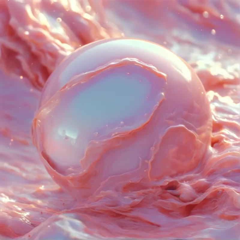 Abstract Pink Liquid Sphere