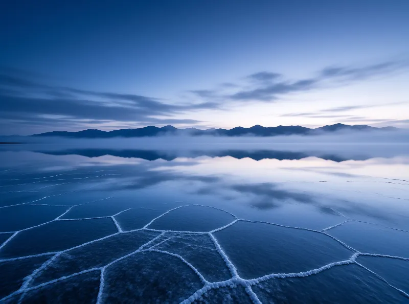Frozen Lake at Twilight
