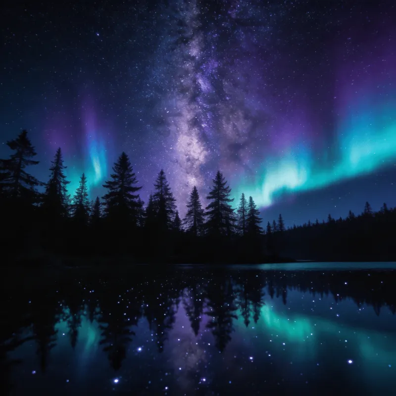 Milky Way Reflection at Night