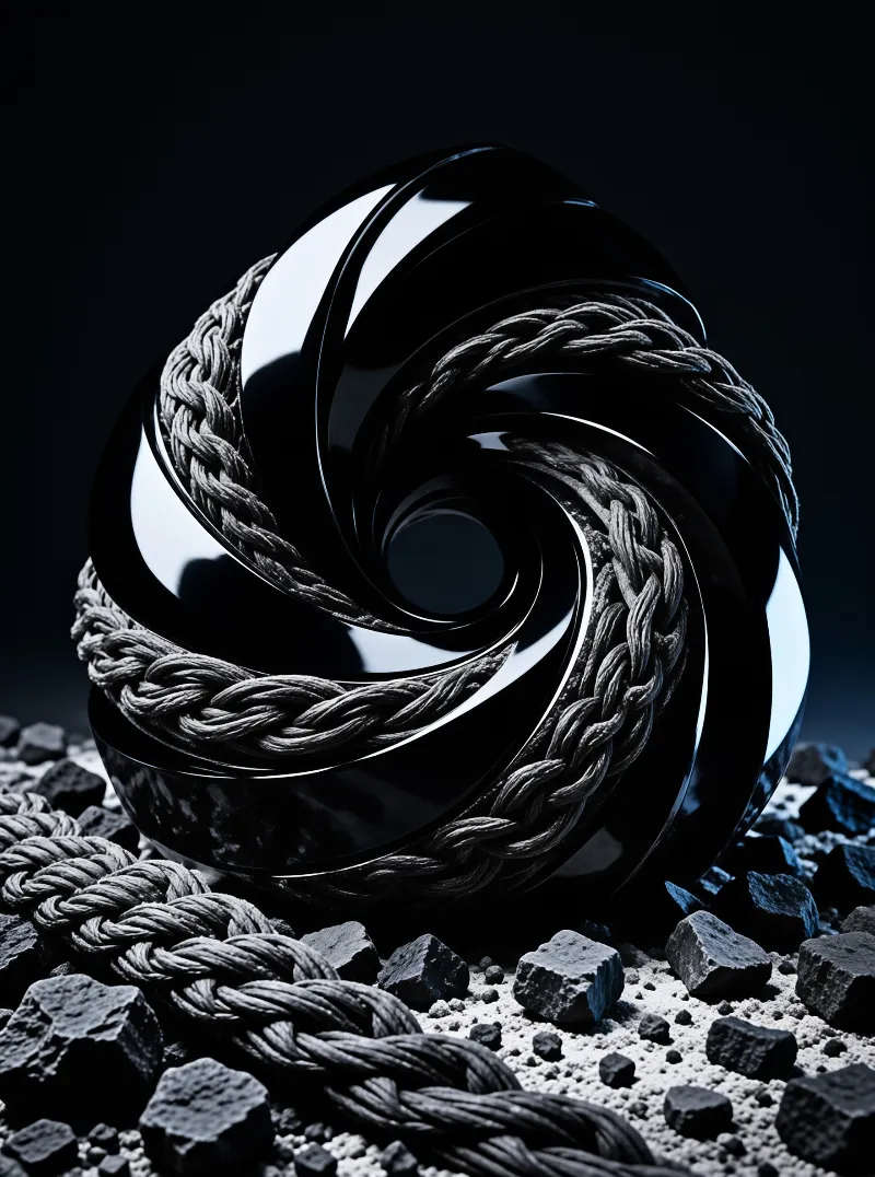 Black Swirling Sculpture