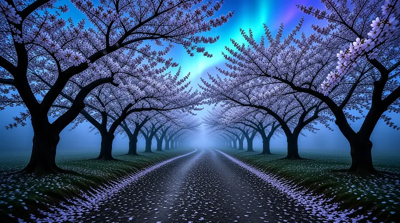 Magical Cherry Blossom Path