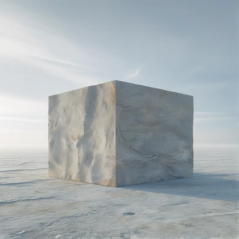 Marble Cube in Open Space