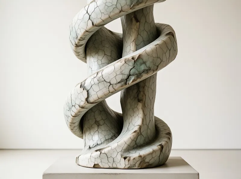 Helix Crackle Glaze Sculpture